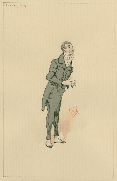 Mr. B. A. Feeder, ca. 1920er (Feder und Tinte mit Aquarell auf Papier) von Joseph Clayton Clarke